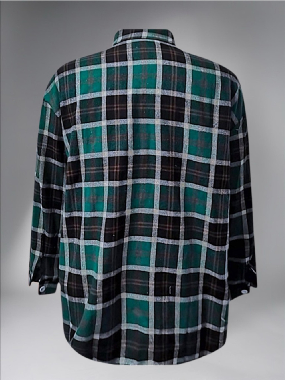 Women’s Green Plaid Boyfriend Flannel Button-Down Shirt – Size Small - Picture 13 of 14